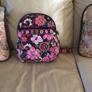 Vera Bradley medium brown & pink backpack